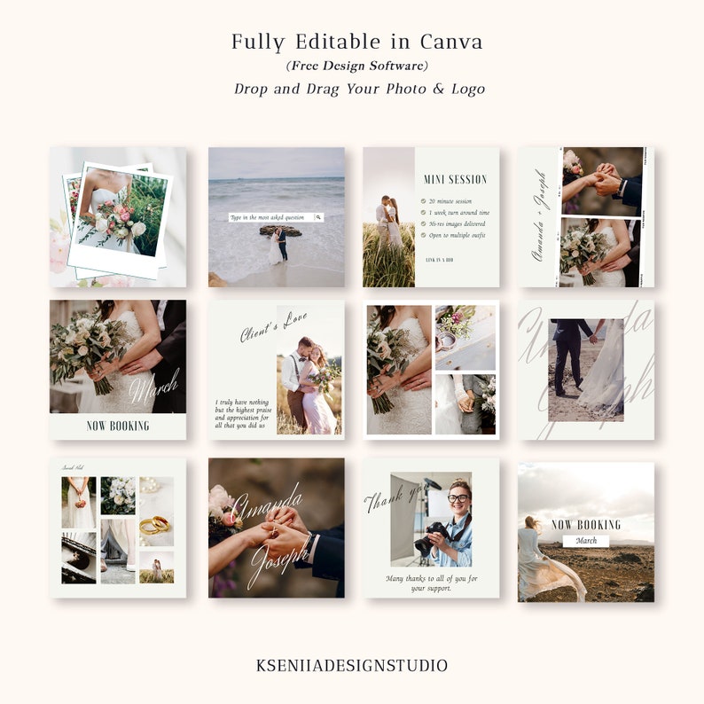 Instagram Template Post and Stories Pack Photography Marketing - Etsy