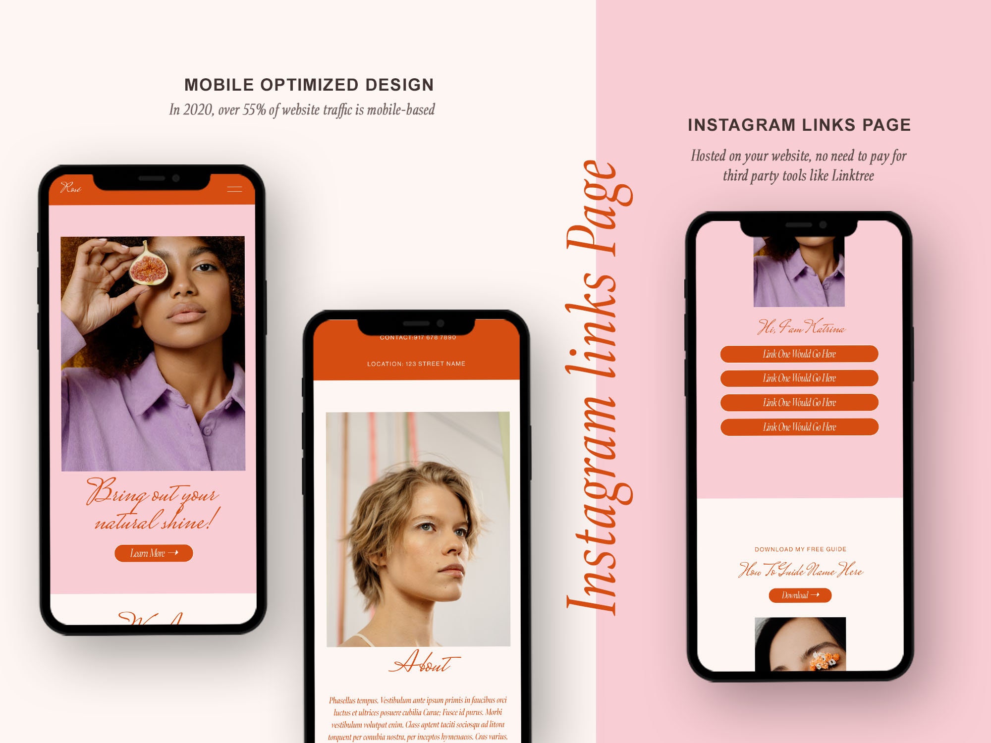 Squarespace 7.1 Website Template Design Layout Theme Pink - Etsy