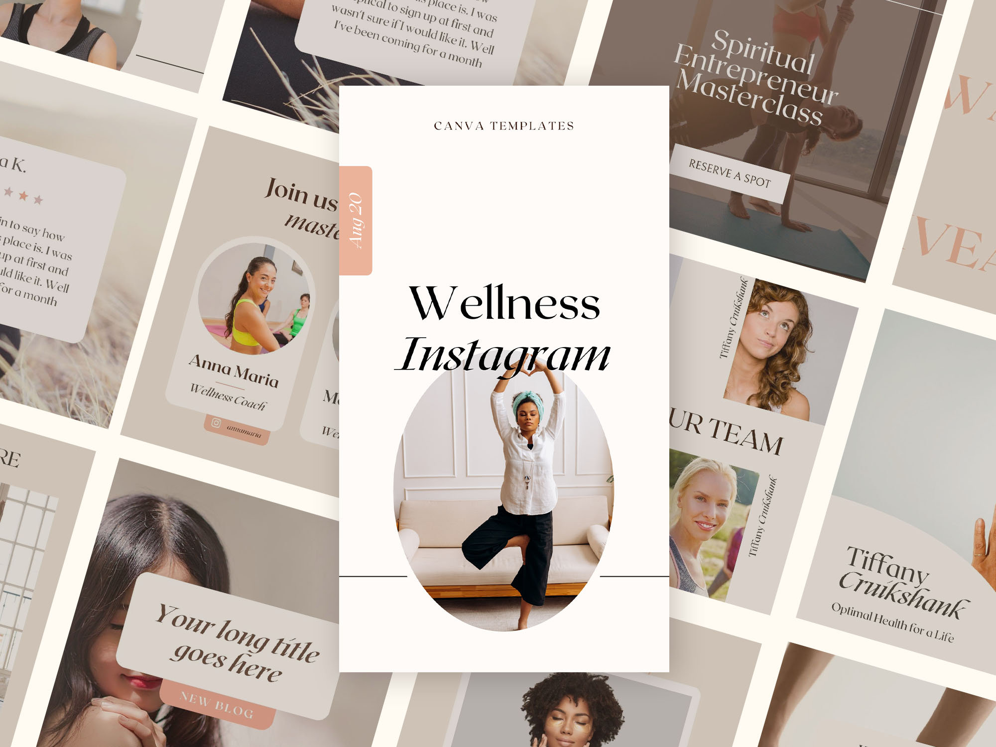 Holistic Instagram Post Story Templates | Sage Health and Wellness Yoga ...