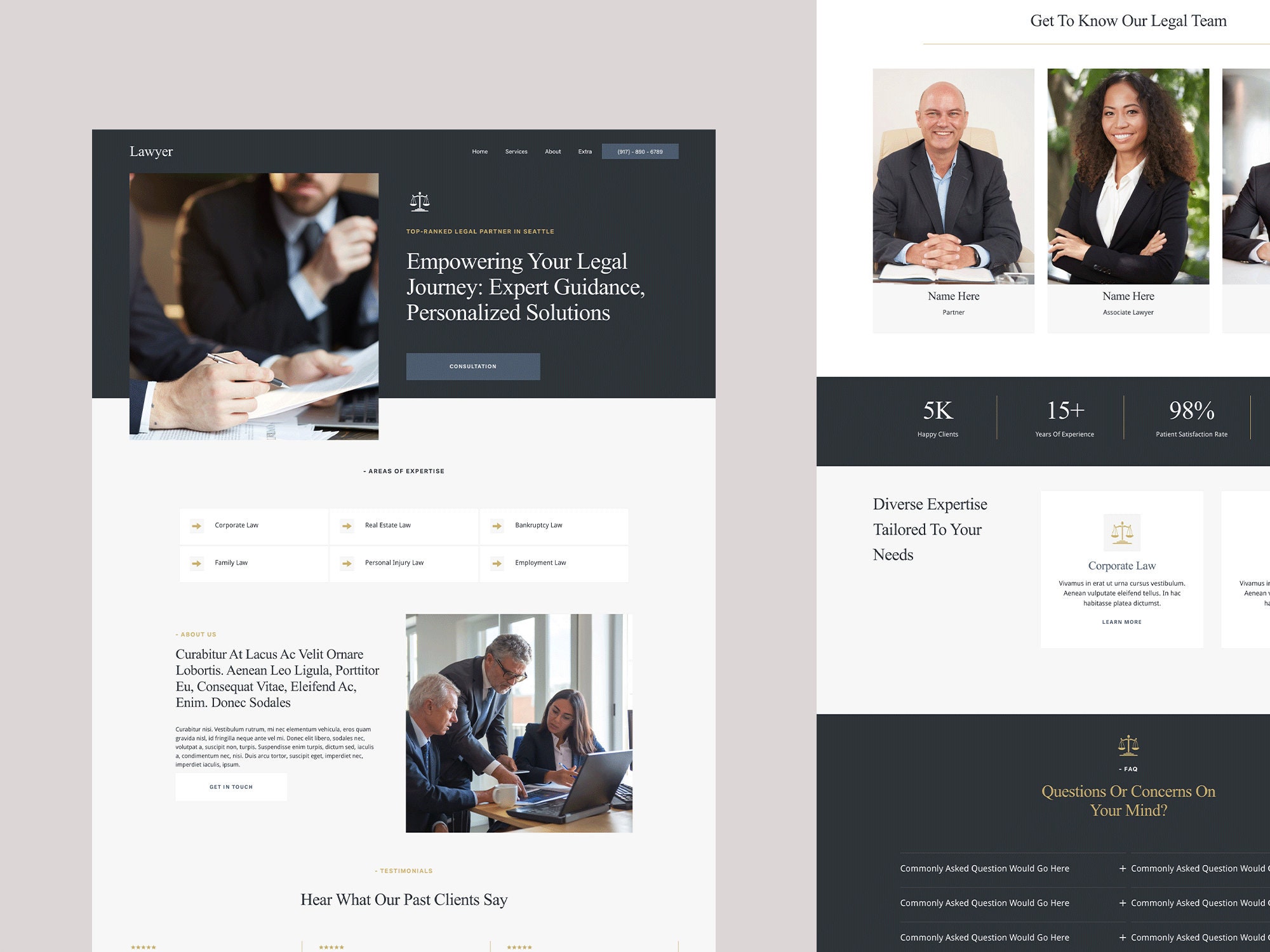 Lawyer Squarespace 7.1 Template Website / Attorney Law Firm Portfolio