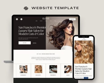 Hair Salon Squarespace Website Template for Hairstylist Salon Spa Salon Esthetician, Hairdresser Business website template, skincare beauty