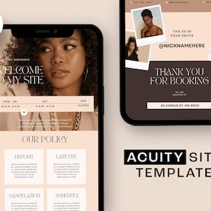 DIY Acuity Site, Acuity Scheduling Template, Booking Site Template, Acuity Scheduling, Hair Stylist Beauty Esthetician / MakeUp Lash artist