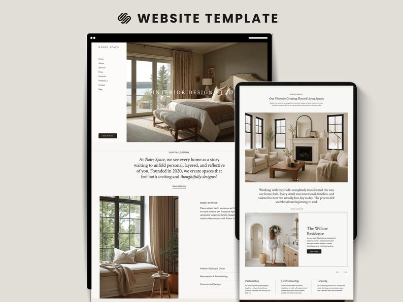 Squarespace Website Template for Interior Designers | Interior Design ...