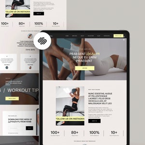 Website Template Squarespace 7.1, Fitness Membership, Sport, gym site, Personal trainer, Health Wellness female Coach, Pilates Business yoga image 1