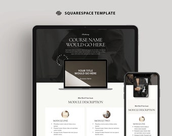 Plantilla de sitio web de una página Entrenador / Plantilla de página de ventas de cursos Squarespace 7.1 / Página de inicio del sitio web / Sitio web de coaching en línea