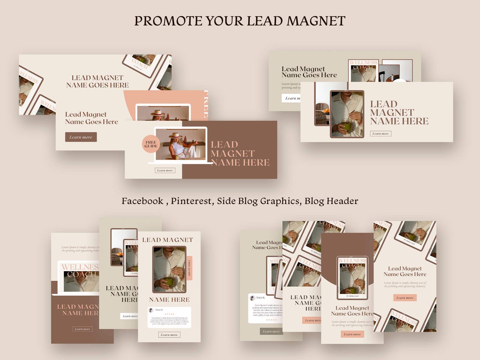 Ebook Template Canva Coach Lead Magnets Cover Course Workbook Modern ...