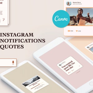 Instagram Notification Quotes Templates Post | Girl Boss Entrepreneur Motivational feed| feminine Social Media Canva blogger | inspirational
