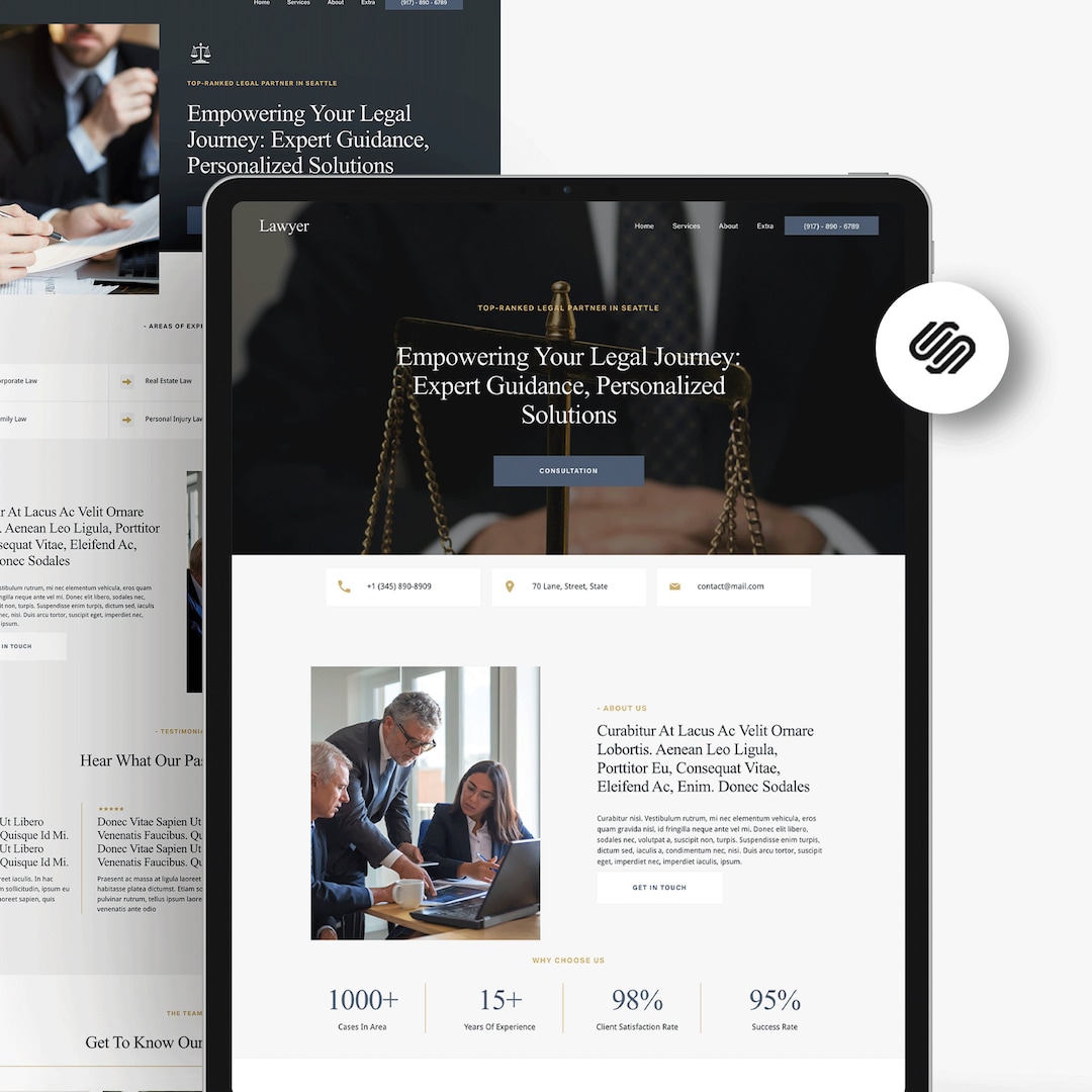 Lawyer Squarespace 7 1 Template Website / Attorney Law Firm Portfolio
