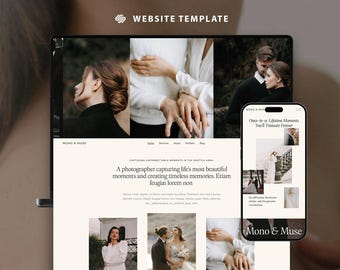 Plantilla de sitio web de fotógrafo de Squarespace, fotografía de bodas de Squarespace 7.1, sitio web de portafolio, plantilla de sitio web moderna, coach de sitios web
