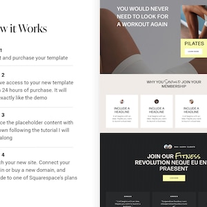 Website Template Squarespace 7.1, Fitness Membership, Sport, gym site, Personal trainer, Health Wellness female Coach, Pilates Business yoga image 4