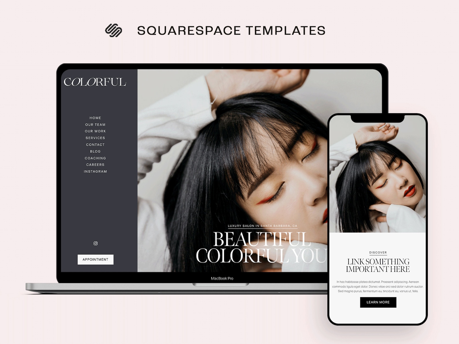 Hairstylist Squarespace 7.1 Website Template Design Layout Theme ...