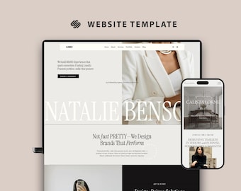 Squarespace 7.1 Webbplatsmall för portfolio Modern webbmall för tjänstebaserade företag Designermall | Kreativ coachwebbplats