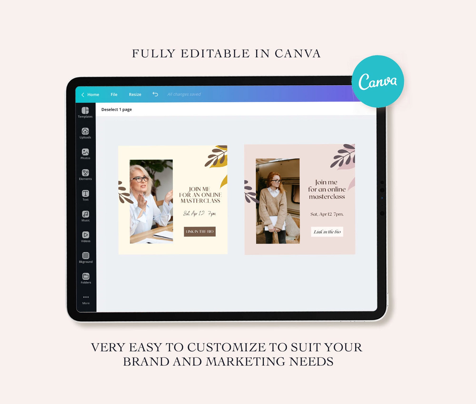 Floral Instagram Post Templates Canva | Pink Feminine Social Media ...