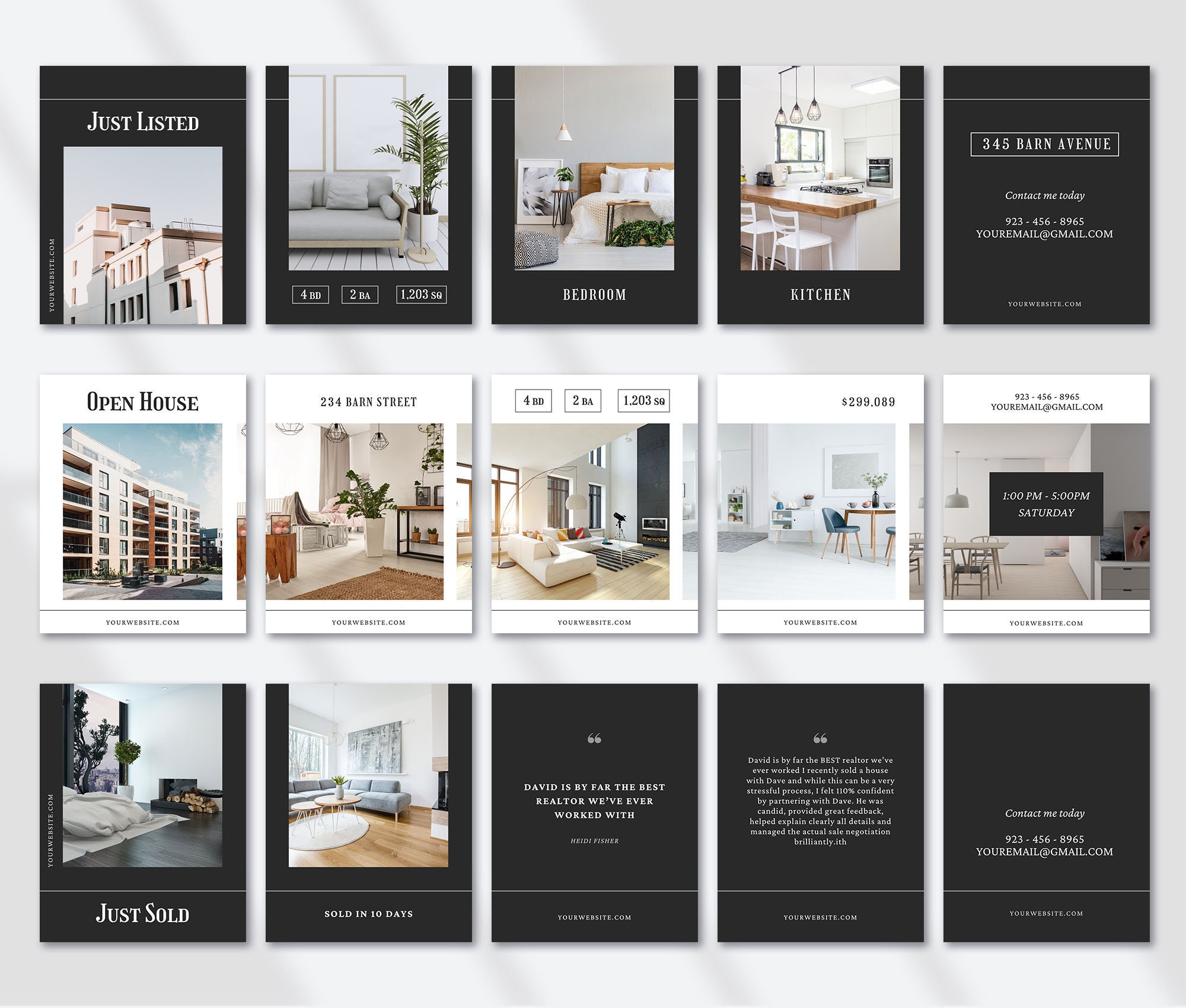 Realtor R Graphic Realtor Social Media Graphics for Instagram | Real Estate Agent Canva ...