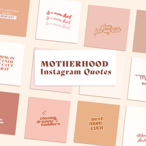 Mom Life cita postagem no Instagram | mãe blogueira Modelo Canva | Gráficos de citações para pais | Blog da vida da mãe | Mídias Sociais Mompreneur | Maternidade