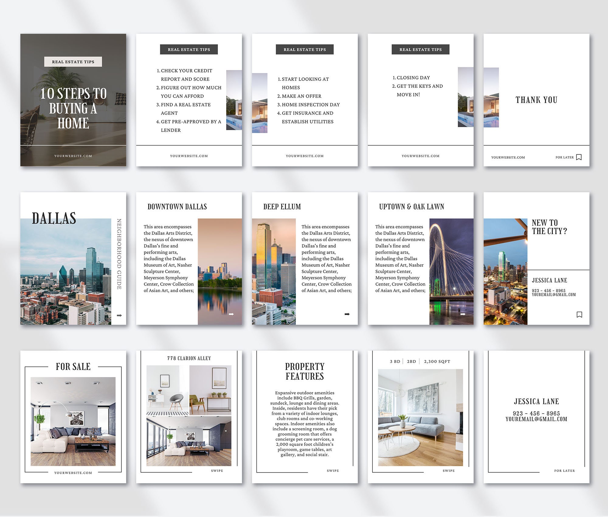 Realtor R Graphic Realtor Social Media Graphics for Instagram | Real Estate Agent Canva ...