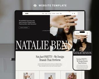 Webbplatsmall Squarespace 7.1 / Designer för personlig portfoliosajt för tjänster / coachningsmall / Webbplats för kvinnlig coach Företagswebbplats