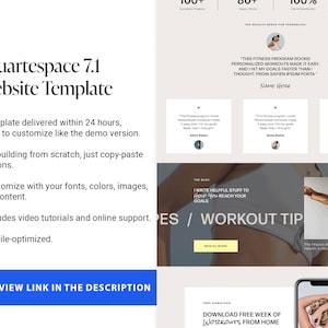 Website Template Squarespace 7.1, Fitness Membership, Sport, gym site, Personal trainer, Health Wellness female Coach, Pilates Business yoga image 2