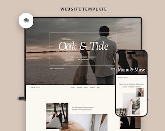 Plantilla de sitio web de fotógrafo de Squarespace, fotografía de bodas de Squarespace 7.1, sitio web de portafolio, plantilla de sitio web moderna, coach de sitios web