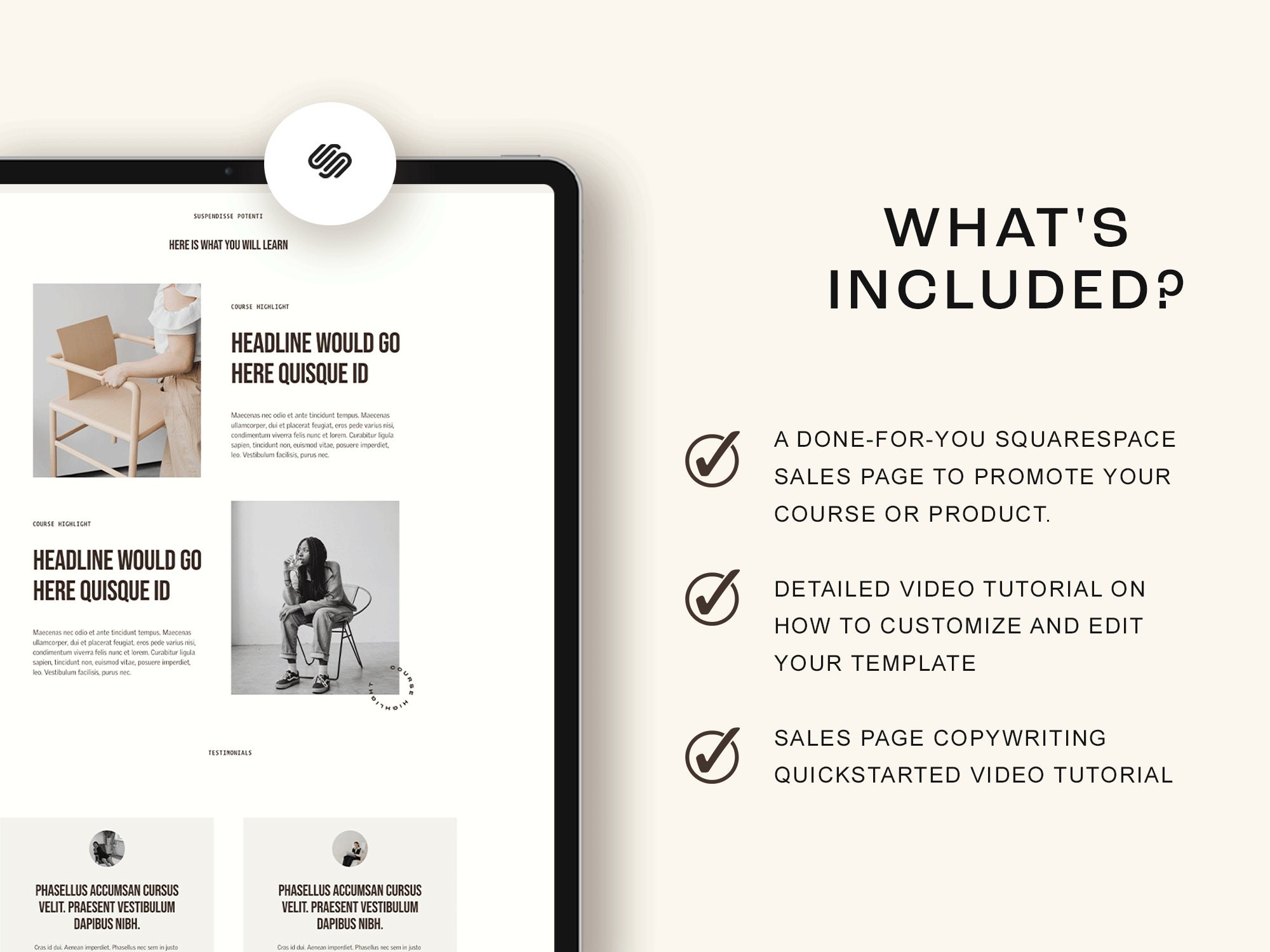 Sales Page Template Squarespace 7 1 Online Course Launch Template
