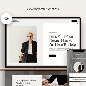 Real Estate Agent Website Template / Squarespace  7.1 website | Luxury Broker business website /  Simple Realtors website / marketing