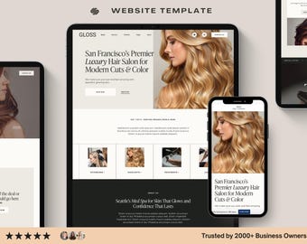 Hair Salon Squarespace Website Template for Hairstylist Salon Spa Salon Esthetician, Hairdresser Business website template, skincare beauty