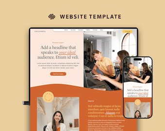 One Page Squarespace 7.1 Website Template website Template For Service Based Business Designer Template | Sales Page Creative Coach Website