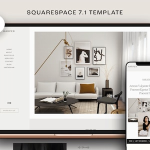 Website Template Squarespace interior designers/ architect Responsive Site Service Small Business property management & Real estate website