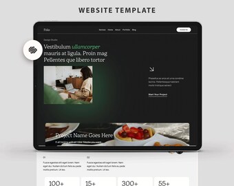Dark Portfolio Squarespace 7.1 Website Template for Creative Agency, Virtual Assistant Website, Business Website Designer Personal Portfolio