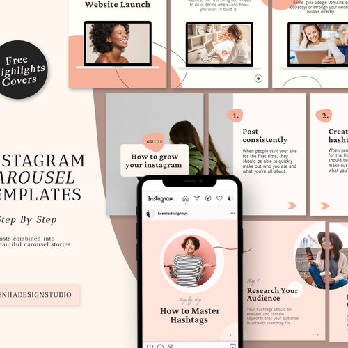 96 Instagram Carousel Template Layout Customizable Canva - Etsy