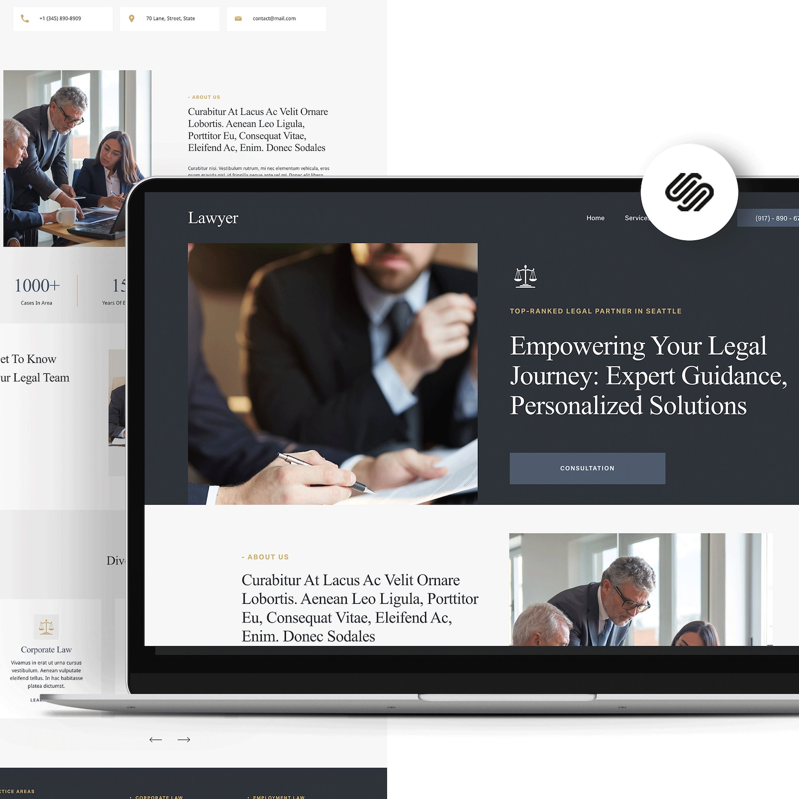 Lawyer Squarespace 7 1 Template Website / Attorney Law Firm Portfolio