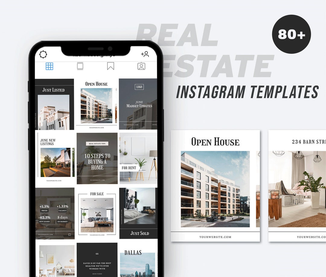 Real Estate Instagram Story Templates Set | Realtor Canva Post and ...