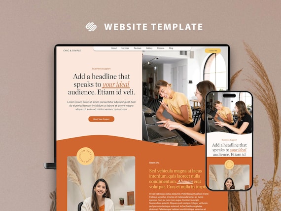Squarespace 7.1 Website Template One Page website Template For Service Based Business Designer Template | Consultant Creative Coach Website