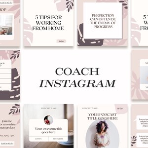 67 Instagram Post Templates | Course Creator social media Feed | Female Entrepreneur | feminine Canva Coach | Small Business Marketing Kit
