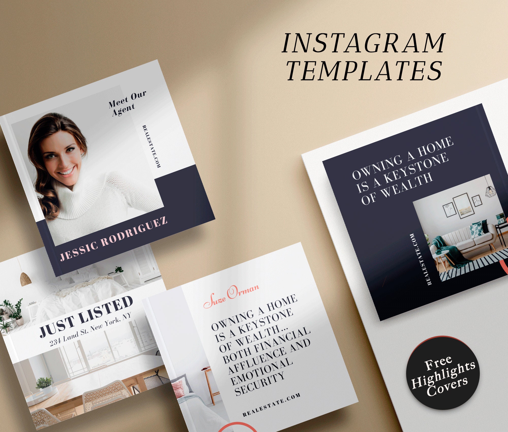 Real Estate Instagram Post Templates Realtor Canva Post and | Etsy