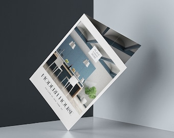 Immobilien Tabloid Broschüre Canva Vorlage | Makler Marketing Flyer | Neue Haus-Immobilien-Präsentation | bearbeitbar