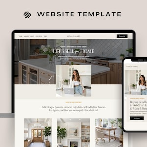 Real Estate Agent Website Template / Squarespace  7.1 website | Luxury Broker business website /  Simple Realtors website / marketing