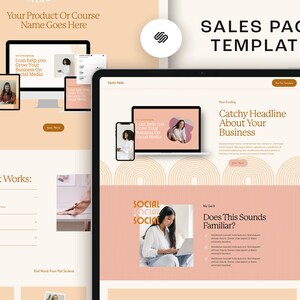 Sales Page Template Squarespace 7.1 | Online Course Launch Template | Website Landing Page Template | Course Creator Templates Online Coach
