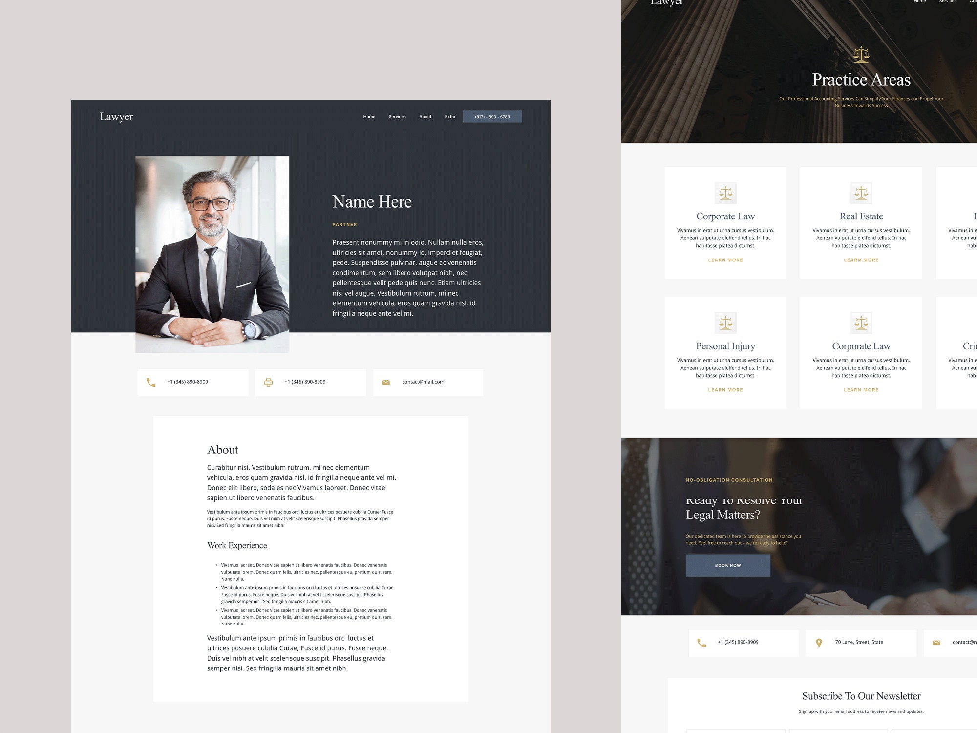 Lawyer Squarespace 7.1 Template Website / Attorney Law Firm Portfolio