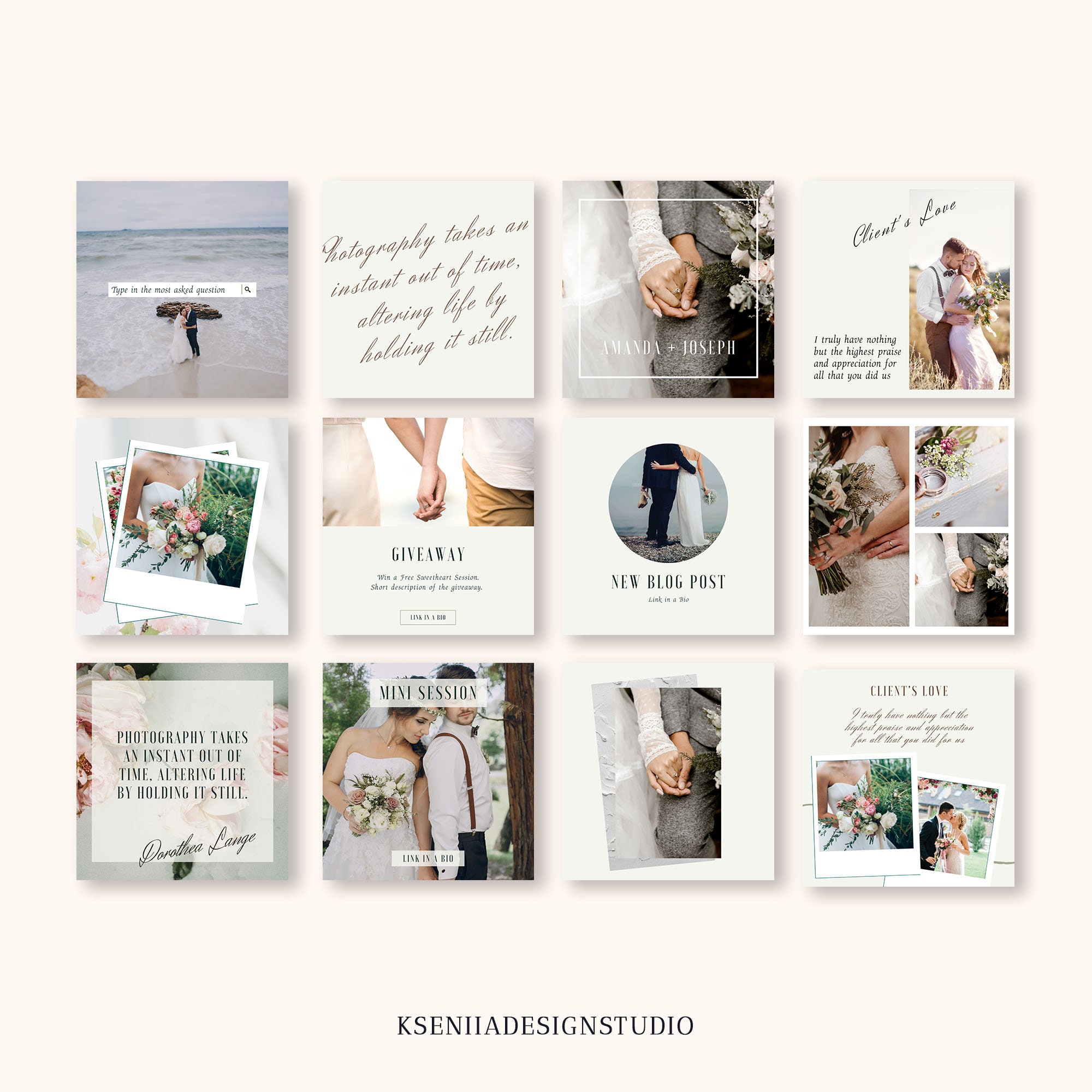 Instagram Template Post and Stories Pack Photography Marketing - Etsy