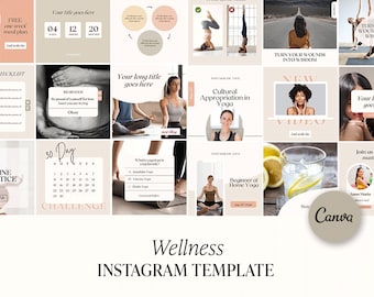 Canva Template Instagram Gesundheit & Wellness Coach. Social Media Instagram Post Vorlage. canva Vorlagen Paket. Business Mindset Coach