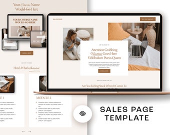 Plantilla de sitio web de una página Coach / Plantilla de página de ventas Squarespace 7.1 / Página de inicio del sitio web de asistente virtual / Sitio web de coaching en línea