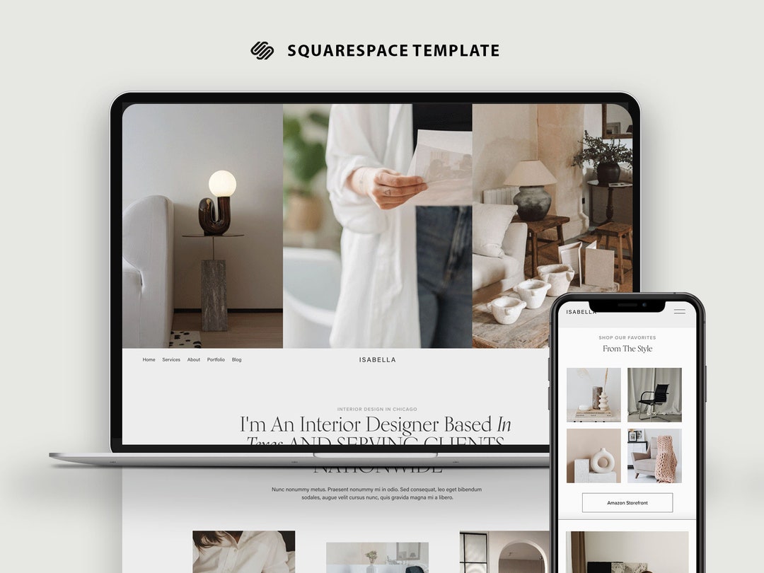 Interior Designers Website Template Squarespace Graphic Designer