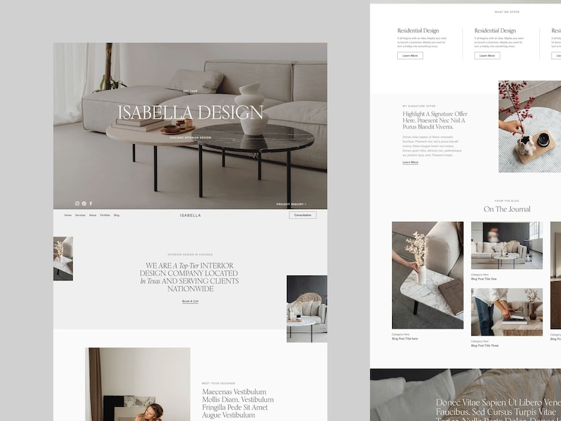 Website Template Squarespace Interior Designers/ Architect Responsive ...