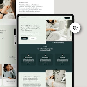 Accountant Squarespace 7.1 website template/ CPA Consultant freelance business website services Financial Bookkeeping, Personal Coaching