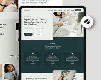 Modèle de site Web de comptable Squarespace 7.1 / Consultant CPA, services de sites Web d'entreprise indépendants, tenue de livres, coaching personnel