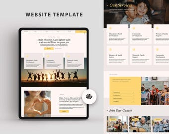 Website Template Squarespace 7.1 for nonprofit, charity website, church template, public service organization, Community business site