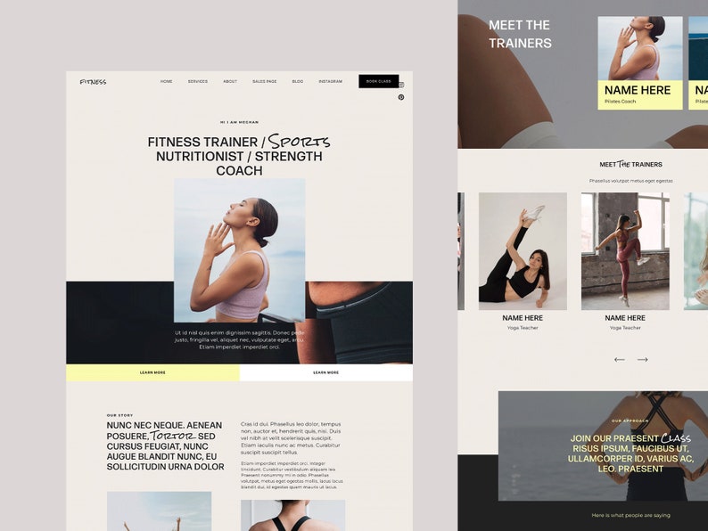Website Template Squarespace 7.1, Fitness Membership, Sport, gym site, Personal trainer, Health Wellness female Coach, Pilates Business yoga image 7