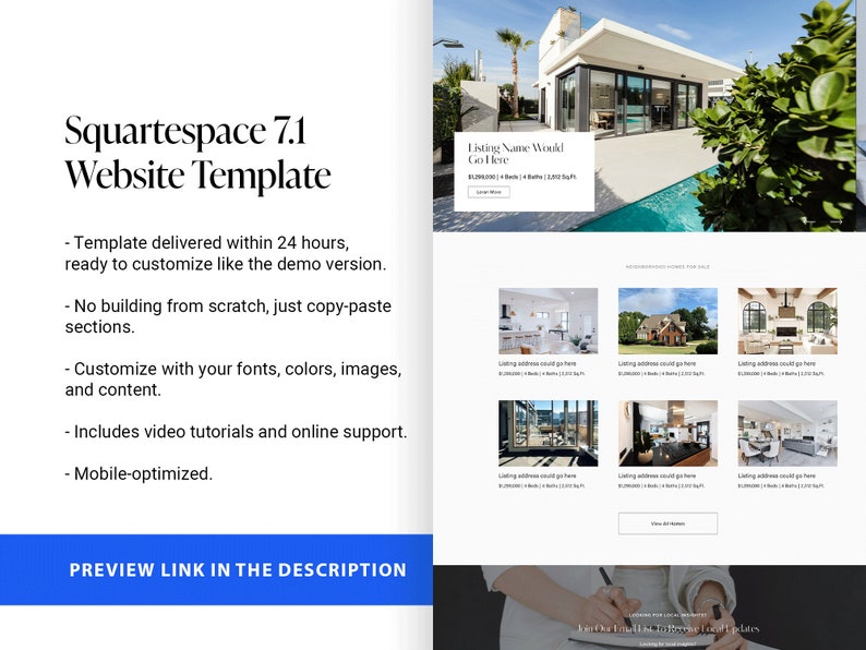 Real Estate Website Template Squarespace 7.1 | Luxury Broker Business ...