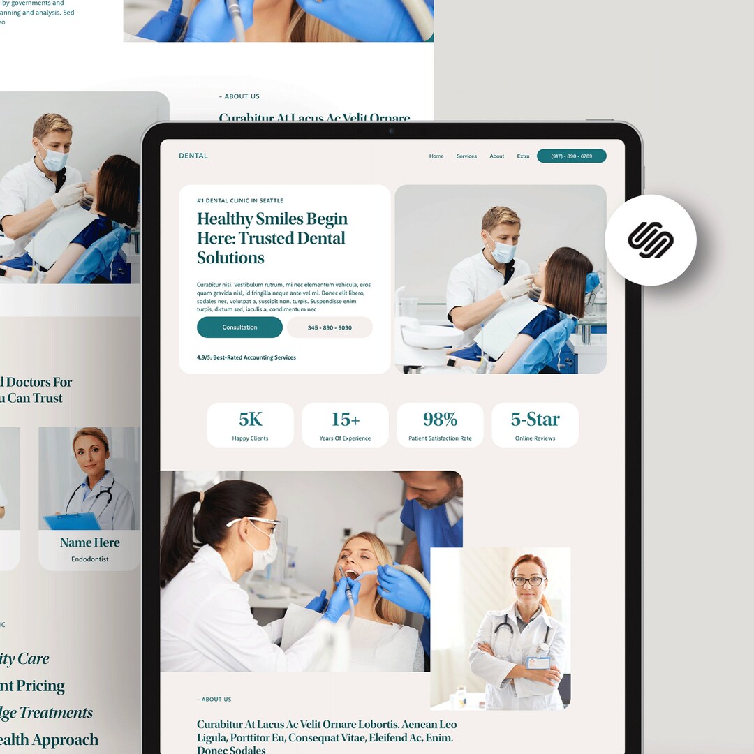 Dental Clinic Squarespace 7.1 Template Website/ Doctor Dentist Medical